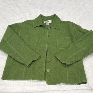 Lisa International Green Boiled Wool Jacket